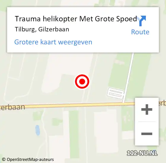 Locatie op kaart van de 112 melding: Trauma helikopter Met Grote Spoed Naar Tilburg, Gilzerbaan op 8 januari 2023 13:24