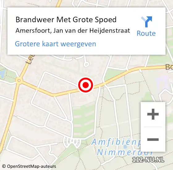 Locatie op kaart van de 112 melding: Brandweer Met Grote Spoed Naar Amersfoort, Jan van der Heijdenstraat op 8 januari 2023 13:43