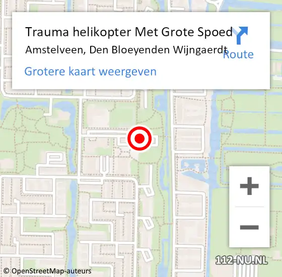 Locatie op kaart van de 112 melding: Trauma helikopter Met Grote Spoed Naar Amstelveen, Den Bloeyenden Wijngaerdt op 8 januari 2023 13:58