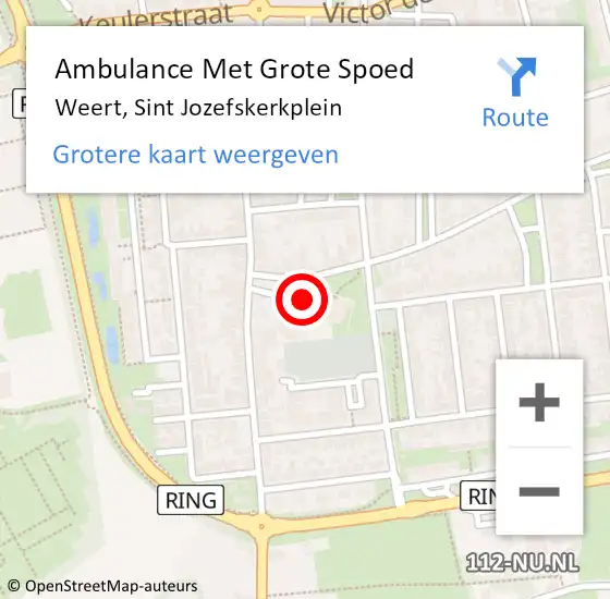 Locatie op kaart van de 112 melding: Ambulance Met Grote Spoed Naar Weert, Sint Jozefskerkplein op 8 januari 2023 14:10