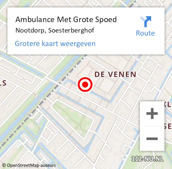 Locatie op kaart van de 112 melding: Ambulance Met Grote Spoed Naar Nootdorp, Soesterberghof op 8 januari 2023 14:25