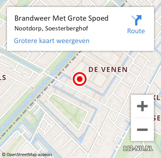 Locatie op kaart van de 112 melding: Brandweer Met Grote Spoed Naar Nootdorp, Soesterberghof op 8 januari 2023 14:29