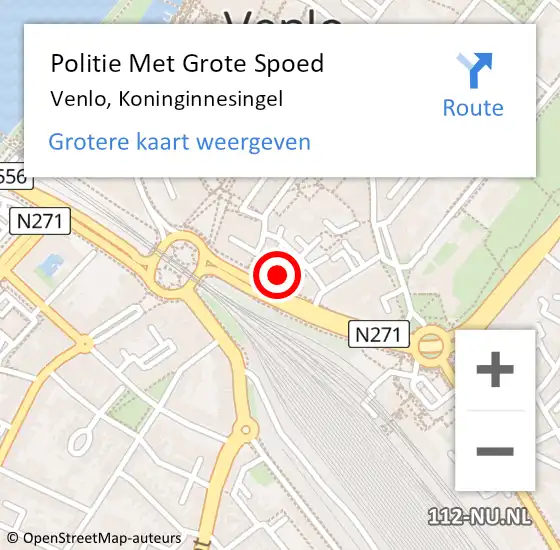 Locatie op kaart van de 112 melding: Politie Met Grote Spoed Naar Venlo, Koninginnesingel op 8 januari 2023 14:35