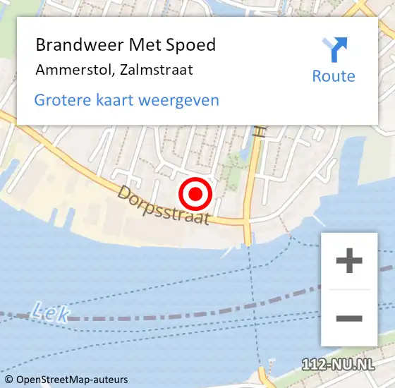 Locatie op kaart van de 112 melding: Brandweer Met Spoed Naar Ammerstol, Zalmstraat op 8 januari 2023 15:00