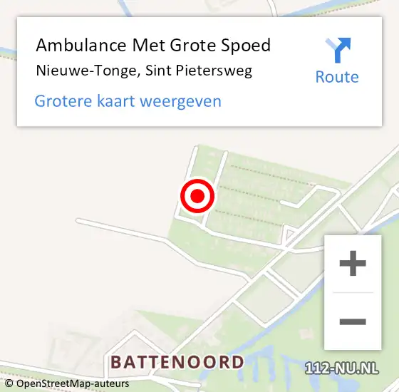 Locatie op kaart van de 112 melding: Ambulance Met Grote Spoed Naar Nieuwe-Tonge, Sint Pietersweg op 8 januari 2023 15:07
