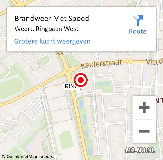 Locatie op kaart van de 112 melding: Brandweer Met Spoed Naar Weert, Ringbaan West op 8 januari 2023 15:39