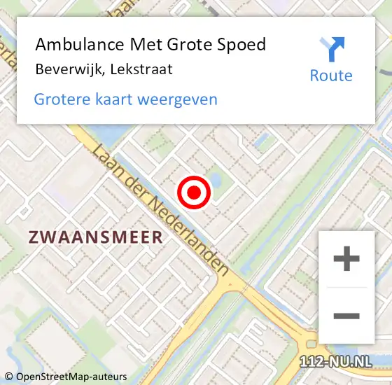 Locatie op kaart van de 112 melding: Ambulance Met Grote Spoed Naar Beverwijk, Lekstraat op 8 januari 2023 16:11