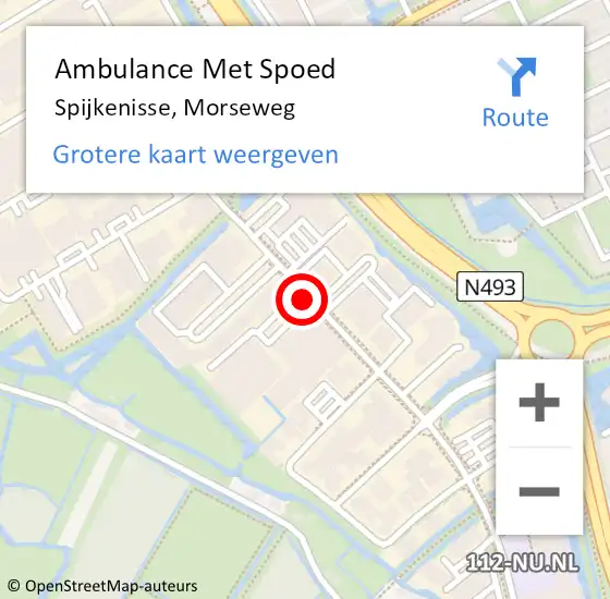 Locatie op kaart van de 112 melding: Ambulance Met Spoed Naar Spijkenisse, Morseweg op 8 januari 2023 16:28