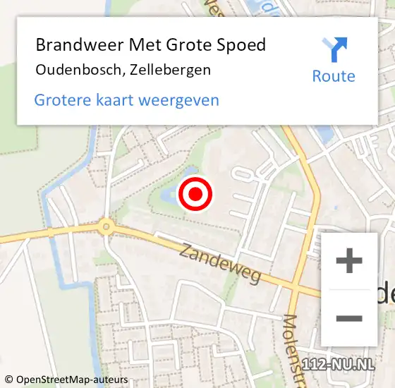 Locatie op kaart van de 112 melding: Brandweer Met Grote Spoed Naar Oudenbosch, Zellebergen op 8 januari 2023 16:42