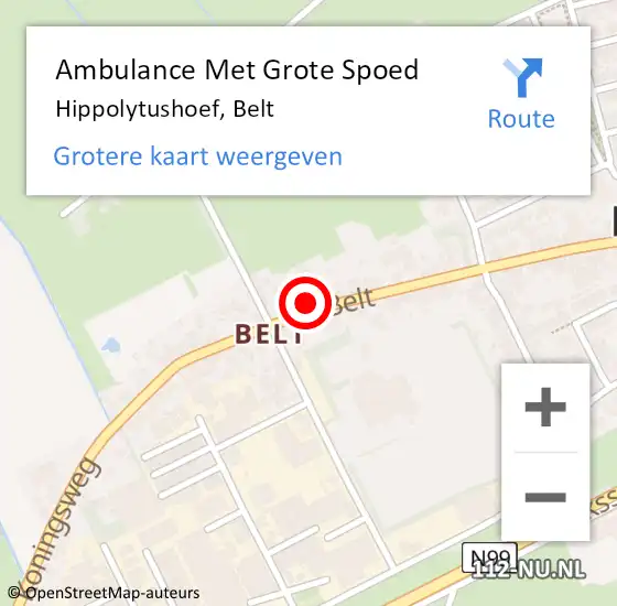 Locatie op kaart van de 112 melding: Ambulance Met Grote Spoed Naar Hippolytushoef, Belt op 8 januari 2023 16:43