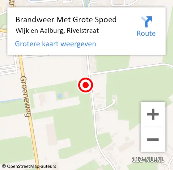 Locatie op kaart van de 112 melding: Brandweer Met Grote Spoed Naar Wijk en Aalburg, Rivelstraat op 8 januari 2023 16:53
