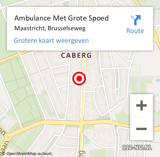 Locatie op kaart van de 112 melding: Ambulance Met Grote Spoed Naar Maastricht, Brusselseweg op 8 januari 2023 16:59