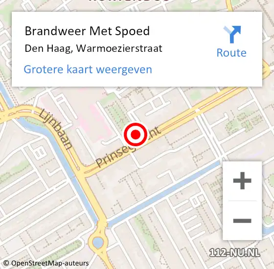 Locatie op kaart van de 112 melding: Brandweer Met Spoed Naar Den Haag, Warmoezierstraat op 8 januari 2023 17:06