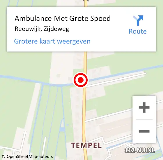 Locatie op kaart van de 112 melding: Ambulance Met Grote Spoed Naar Reeuwijk, Zijdeweg op 8 januari 2023 17:12