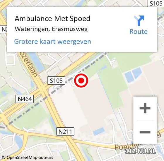 Locatie op kaart van de 112 melding: Ambulance Met Spoed Naar Wateringen, Erasmusweg op 8 januari 2023 17:26