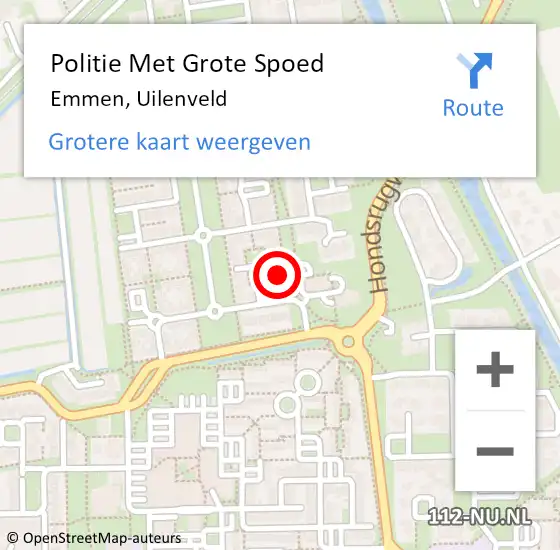 Locatie op kaart van de 112 melding: Politie Met Grote Spoed Naar Emmen, Uilenveld op 8 januari 2023 18:36