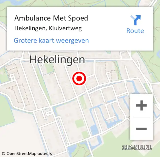 Locatie op kaart van de 112 melding: Ambulance Met Spoed Naar Hekelingen, Kluivertweg op 8 januari 2023 18:45