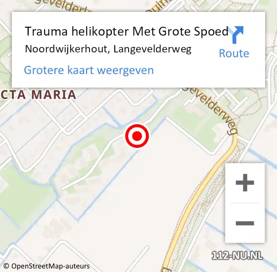 Locatie op kaart van de 112 melding: Trauma helikopter Met Grote Spoed Naar Noordwijkerhout, Langevelderweg op 8 januari 2023 19:45