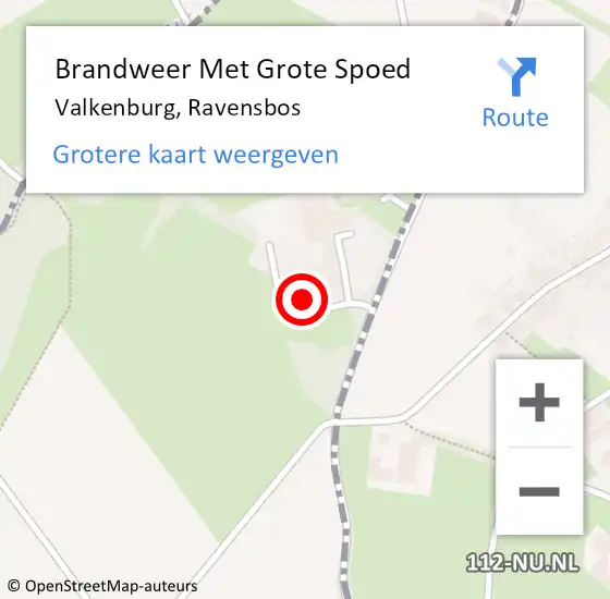 Locatie op kaart van de 112 melding: Brandweer Met Grote Spoed Naar Valkenburg, Ravensbos op 8 januari 2023 20:18