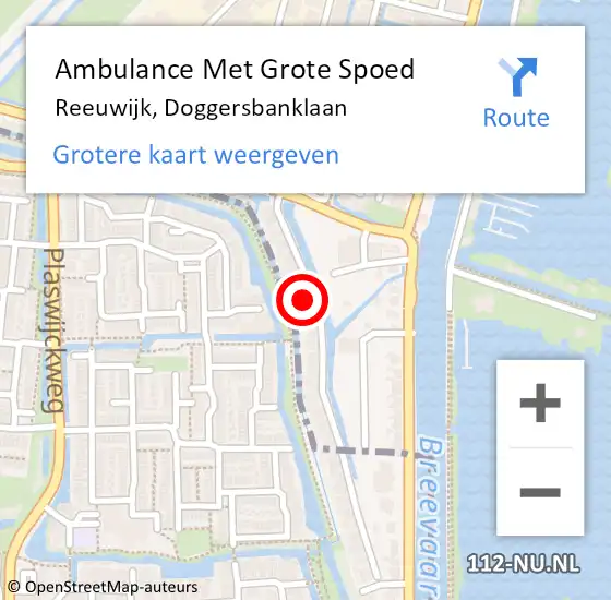 Locatie op kaart van de 112 melding: Ambulance Met Grote Spoed Naar Reeuwijk, Doggersbanklaan op 8 januari 2023 20:21