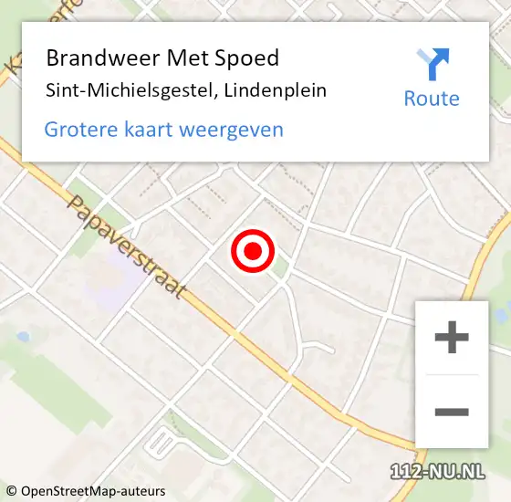 Locatie op kaart van de 112 melding: Brandweer Met Spoed Naar Sint-Michielsgestel, Lindenplein op 8 januari 2023 20:41