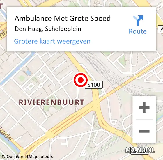 Locatie op kaart van de 112 melding: Ambulance Met Grote Spoed Naar Den Haag, Scheldeplein op 8 januari 2023 20:42