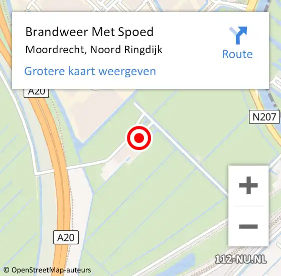 Locatie op kaart van de 112 melding: Brandweer Met Spoed Naar Moordrecht, Noord Ringdijk op 8 januari 2023 20:45