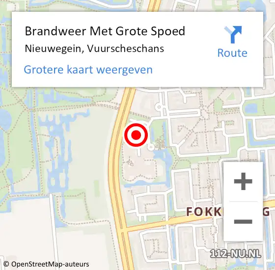 Locatie op kaart van de 112 melding: Brandweer Met Grote Spoed Naar Nieuwegein, Vuurscheschans op 8 januari 2023 20:51