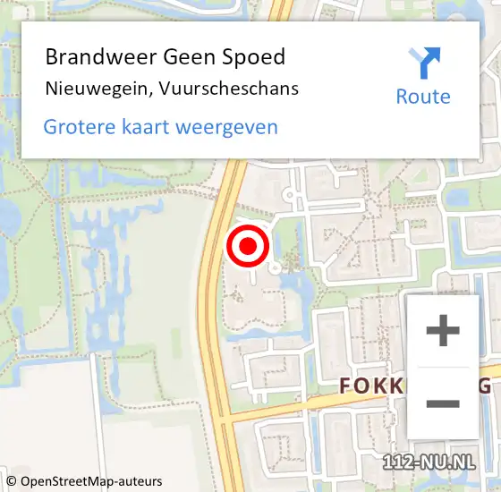 Locatie op kaart van de 112 melding: Brandweer Geen Spoed Naar Nieuwegein, Vuurscheschans op 8 januari 2023 20:53