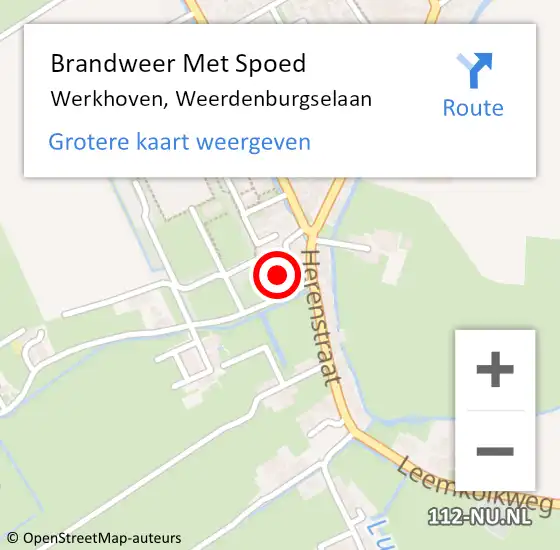 Locatie op kaart van de 112 melding: Brandweer Met Spoed Naar Werkhoven, Weerdenburgselaan op 8 januari 2023 21:05