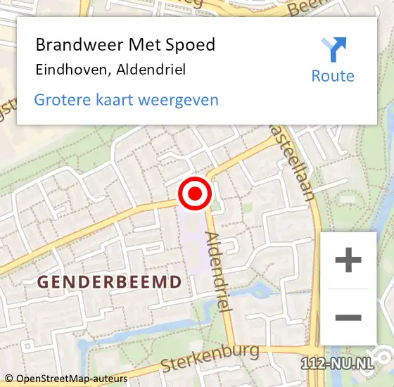 Locatie op kaart van de 112 melding: Brandweer Met Spoed Naar Eindhoven, Aldendriel op 8 januari 2023 21:38