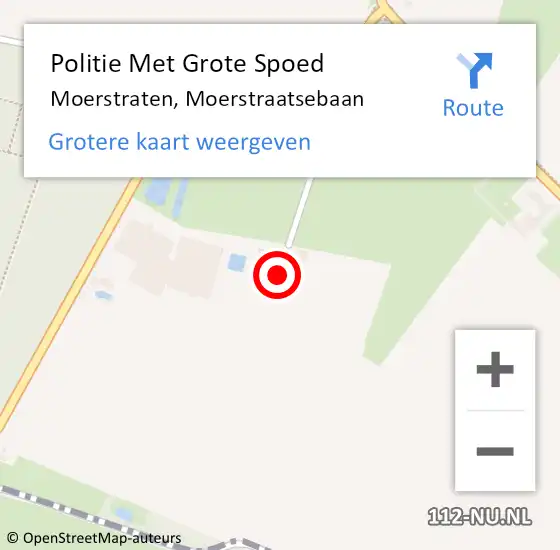 Locatie op kaart van de 112 melding: Politie Met Grote Spoed Naar Moerstraten, Moerstraatsebaan op 8 januari 2023 22:28