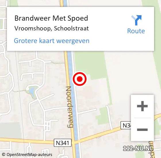 Locatie op kaart van de 112 melding: Brandweer Met Spoed Naar Vroomshoop, Schoolstraat op 8 januari 2023 23:50