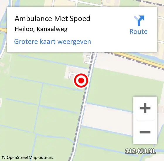 Locatie op kaart van de 112 melding: Ambulance Met Spoed Naar Heiloo, Kanaalweg op 9 januari 2023 00:15