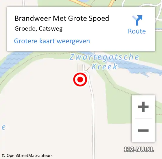 Locatie op kaart van de 112 melding: Brandweer Met Grote Spoed Naar Groede, Catsweg op 11 augustus 2014 14:55