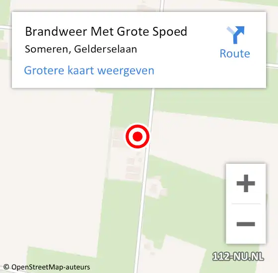 Locatie op kaart van de 112 melding: Brandweer Met Grote Spoed Naar Someren, Gelderselaan op 9 januari 2023 03:03