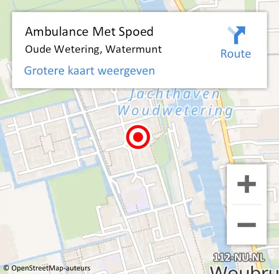 Locatie op kaart van de 112 melding: Ambulance Met Spoed Naar Oude Wetering, Watermunt op 9 januari 2023 04:04