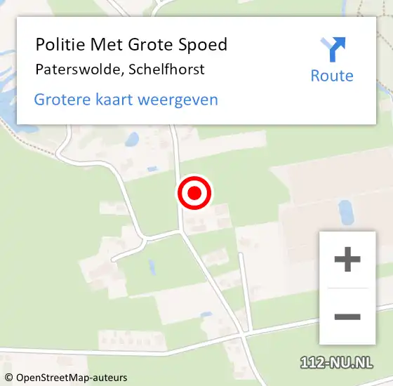 Locatie op kaart van de 112 melding: Politie Met Grote Spoed Naar Paterswolde, Schelfhorst op 9 januari 2023 07:49