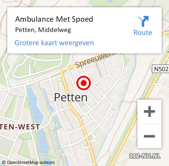 Locatie op kaart van de 112 melding: Ambulance Met Spoed Naar Petten, Middelweg op 9 januari 2023 08:36