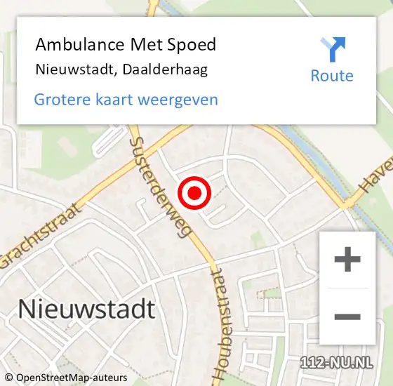 Locatie op kaart van de 112 melding: Ambulance Met Spoed Naar Nieuwstadt, Daalderhaag op 11 augustus 2014 15:14