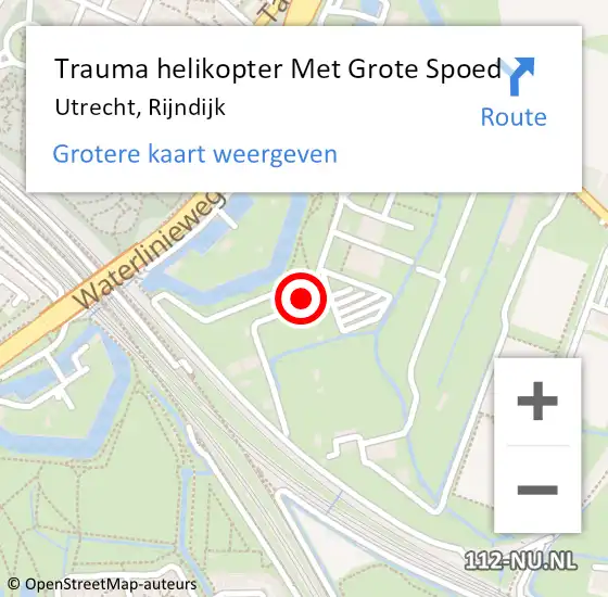 Locatie op kaart van de 112 melding: Trauma helikopter Met Grote Spoed Naar Utrecht, Rijndijk op 9 januari 2023 10:09