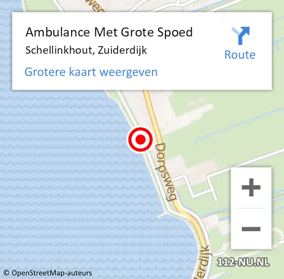 Locatie op kaart van de 112 melding: Ambulance Met Grote Spoed Naar Schellinkhout, Zuiderdijk op 11 augustus 2014 15:38