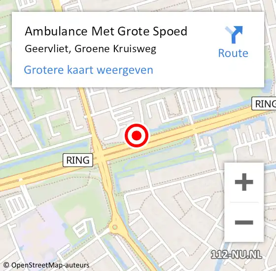 Locatie op kaart van de 112 melding: Ambulance Met Grote Spoed Naar Geervliet, Groene Kruisweg op 9 januari 2023 13:00