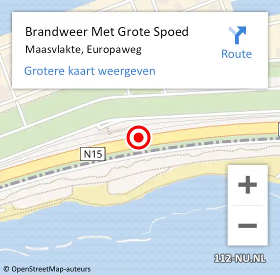 Locatie op kaart van de 112 melding: Brandweer Met Grote Spoed Naar Maasvlakte, Europaweg op 9 januari 2023 13:55