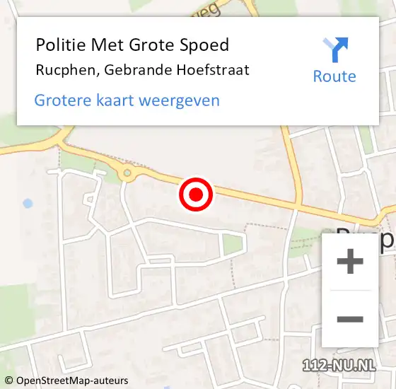 Locatie op kaart van de 112 melding: Politie Met Grote Spoed Naar Rucphen, Gebrande Hoefstraat op 9 januari 2023 14:10