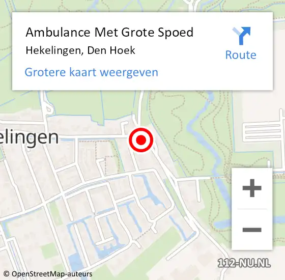 Locatie op kaart van de 112 melding: Ambulance Met Grote Spoed Naar Hekelingen, Den Hoek op 9 januari 2023 14:29