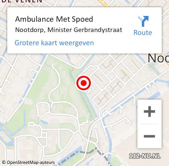 Locatie op kaart van de 112 melding: Ambulance Met Spoed Naar Nootdorp, Minister Gerbrandystraat op 9 januari 2023 14:50