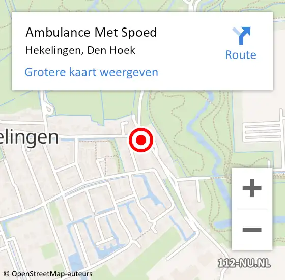 Locatie op kaart van de 112 melding: Ambulance Met Spoed Naar Hekelingen, Den Hoek op 9 januari 2023 14:53