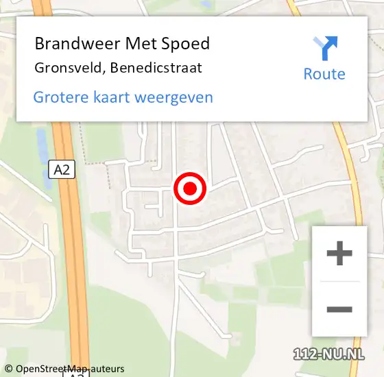 Locatie op kaart van de 112 melding: Brandweer Met Spoed Naar Gronsveld, Benedicstraat op 9 januari 2023 15:01