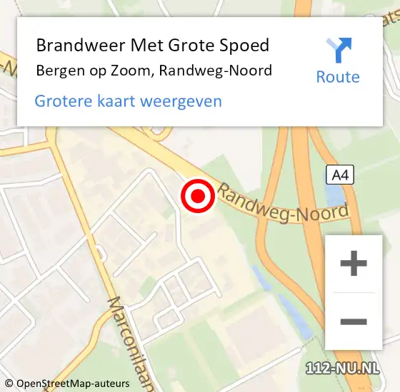 Locatie op kaart van de 112 melding: Brandweer Met Grote Spoed Naar Bergen op Zoom, Randweg-Noord op 9 januari 2023 16:58